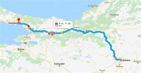 Ankara istanbul arası kaç km otobüsle